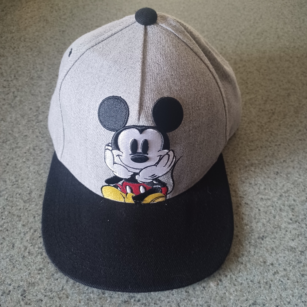 Disney Mickey Mouse Snapback Hat Gray and Black